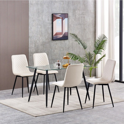 MCC Direct Dining Chairs Velvet Fabric Lexi Set Of 4 Beige By Mcc - image 1
