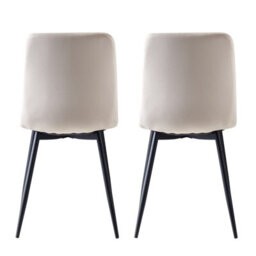 MCC Direct Dining Chairs Velvet Fabric Lexi Set Of 4 Beige By Mcc - thumbnail 4