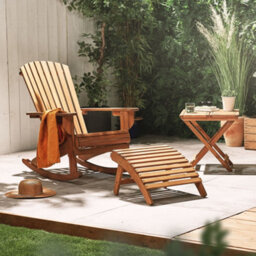 Vonhaus Garden Side Table, Adirondack Acacia Wood Folding Outdoor Table & Teak Oil Coat, Weather Resistant, Hudson - thumbnail 7