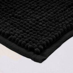 Aspire Homeware Quick Dry Chenille Bathmat Soft Water Absorbent Shower Mat Non-Slip Floor Mat, Black (L)90Cm X (W)60Cm - thumbnail 2