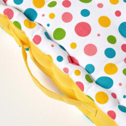 Homescapes Cotton Multi Coloured Polka Dot Floor Cushion, 50 X 50 Cm - thumbnail 4