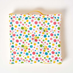 Homescapes Cotton Multi Coloured Polka Dot Floor Cushion, 50 X 50 Cm - thumbnail 3