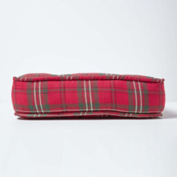 Homescapes Edward Tartan Cotton Dining Chair Booster Cushion - thumbnail 5
