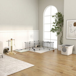 Pawhut Cat Litter Tray Pet Litter Box W/ Front Entrance, Top Exit, Scoop - White - thumbnail 9