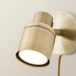 Valuelights Benton Antique Brass Plug In Wall Spotlight And Bulb - thumbnail 4
