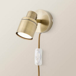 Valuelights Benton Antique Brass Plug In Wall Spotlight And Bulb - thumbnail 6