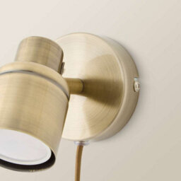 Valuelights Benton Antique Brass Plug In Wall Spotlight And Bulb - thumbnail 3