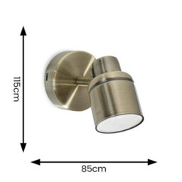 Valuelights Benton Antique Brass Plug In Wall Spotlight And Bulb - thumbnail 8