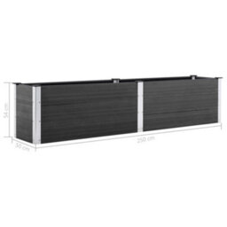 Berkfield Garden Raised Bed 250X50X54 Cm Wpc Grey - thumbnail 6