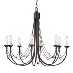 Elegant Gothic Style 8 Bulb Chandelier In Ivory With Black Finish And E14 Led - thumbnail 1