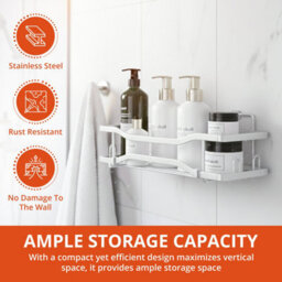 Ecoseal Shower Caddy Stainless Steel Wall Design Silver - thumbnail 2