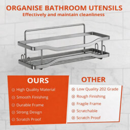 Ecoseal Shower Caddy Stainless Steel Wall Design Silver - thumbnail 5