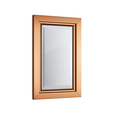 Ibathuk Mirana Copper Framed Mirror, Modern Wall Hung Bevelled Mirror For Bathroom Or Living Spaces, Bathroom Wall Mirror - image 1