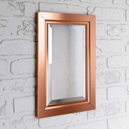 Ibathuk Mirana Copper Framed Mirror, Modern Wall Hung Bevelled Mirror For Bathroom Or Living Spaces, Bathroom Wall Mirror - thumbnail 6