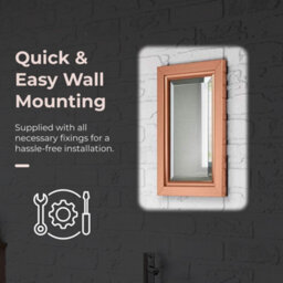 Ibathuk Mirana Copper Framed Mirror, Modern Wall Hung Bevelled Mirror For Bathroom Or Living Spaces, Bathroom Wall Mirror - thumbnail 5