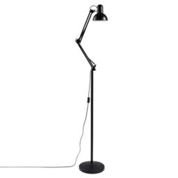 Komore Black Adjustable Iron Floor Lamp Rotatable Lamp Head E27 - thumbnail 5