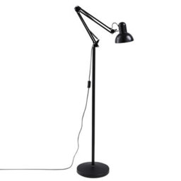 Komore Black Adjustable Iron Floor Lamp Rotatable Lamp Head E27 - thumbnail 7