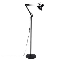 Komore Black Adjustable Iron Floor Lamp Rotatable Lamp Head E27 - thumbnail 6