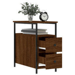 Berkfield Bedside Cabinets 2 Pcs Brown Oak 30X60X60 Cm Engineered Wood - thumbnail 4