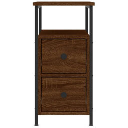 Berkfield Bedside Cabinets 2 Pcs Brown Oak 30X60X60 Cm Engineered Wood - thumbnail 6