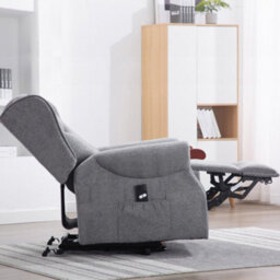 More4Homes Harrogate Single Motor Electric Rise Recliner Fabric Armchair Lift Riser Chair (Grey) - thumbnail 8