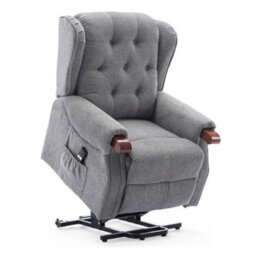 More4Homes Harrogate Single Motor Electric Rise Recliner Fabric Armchair Lift Riser Chair (Grey) - thumbnail 4