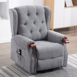 More4Homes Harrogate Single Motor Electric Rise Recliner Fabric Armchair Lift Riser Chair (Grey) - thumbnail 7