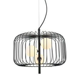 Luminosa Lighting Luminosa Modern Hanging Pendant Black 3 Light  With Black, White Shade, G9 - thumbnail 1