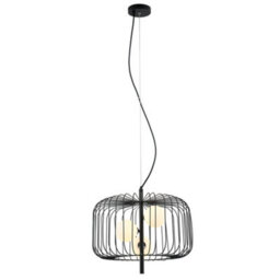 Luminosa Lighting Luminosa Modern Hanging Pendant Black 3 Light  With Black, White Shade, G9 - thumbnail 2