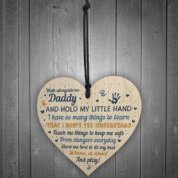 Red Ocean Daddy To Be Cards From Bump Wooden Heart Fathers Day Gift Baby Shower Gift New Baby Plaque - thumbnail 2