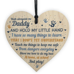 Red Ocean Daddy To Be Cards From Bump Wooden Heart Fathers Day Gift Baby Shower Gift New Baby Plaque