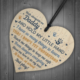 Red Ocean Daddy To Be Cards From Bump Wooden Heart Fathers Day Gift Baby Shower Gift New Baby Plaque - thumbnail 6