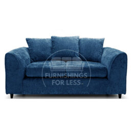 Furnishings For Less UK Monaco Chenille Fabric 3 Piece Sofa Set - 2 1 1 Blue - thumbnail 2
