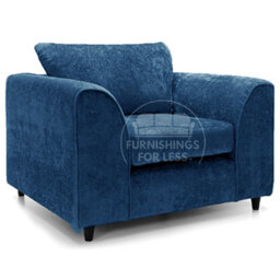 Furnishings For Less UK Monaco Chenille Fabric 3 Piece Sofa Set - 2 1 1 Blue - thumbnail 3