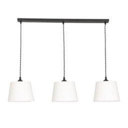 Valuelights Rory Tapered Cream Boucle Lamp Shade 3 Drop Ceiling Pendant Light - thumbnail 2