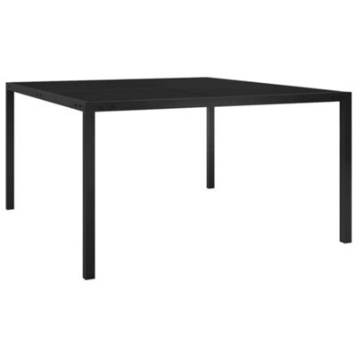 Walplus Garden Table 130X130X72 Cm Black Steel And Glass - image 1