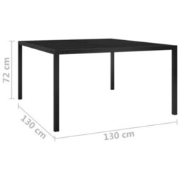 Walplus Garden Table 130X130X72 Cm Black Steel And Glass - thumbnail 6