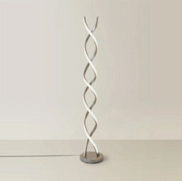 Integrated Led Floor Lamp Matt Silver Double Twist Living Room Warm White Light - thumbnail 3