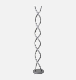 Integrated Led Floor Lamp Matt Silver Double Twist Living Room Warm White Light - thumbnail 6