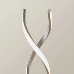 Integrated Led Floor Lamp Matt Silver Double Twist Living Room Warm White Light - thumbnail 4