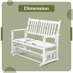 2-Person Garden Patio Glider Loveseat Chair - thumbnail 2