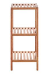 Orsina Contemporary Sleek 3 Tier Walnut Wood Bathroom Shelf Unit, Versatile Large Shelving Unit, Durable Shelf