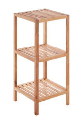 Orsina Contemporary Sleek 3 Tier Walnut Wood Bathroom Shelf Unit, Versatile Large Shelving Unit, Durable Shelf - thumbnail 2
