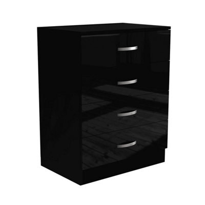 Chest Of Drawers Only Gloss Black Bedroom Furniture - image 1