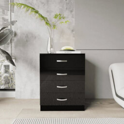 Chest Of Drawers Only Gloss Black Bedroom Furniture - thumbnail 2