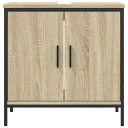 Walplus Bathroom Sink Cabinet Sonoma Oak 60X30X60 Cm Engineered Wood - thumbnail 5