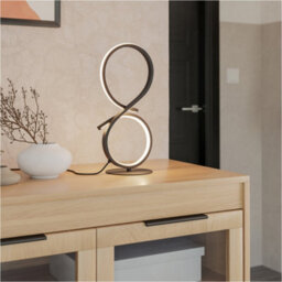 Loops Stylish Modern Black Table Lamp For Indoor Home Decor - Minimalist Design - thumbnail 4