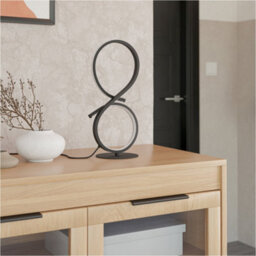 Loops Stylish Modern Black Table Lamp For Indoor Home Decor - Minimalist Design - thumbnail 3
