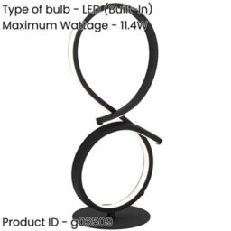 Loops Stylish Modern Black Table Lamp For Indoor Home Decor - Minimalist Design - thumbnail 2