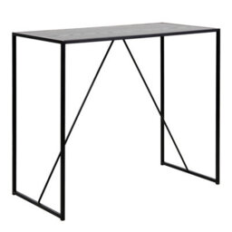 Furniture To Go Seaford Black Metal Bar Table With Black Ash Top